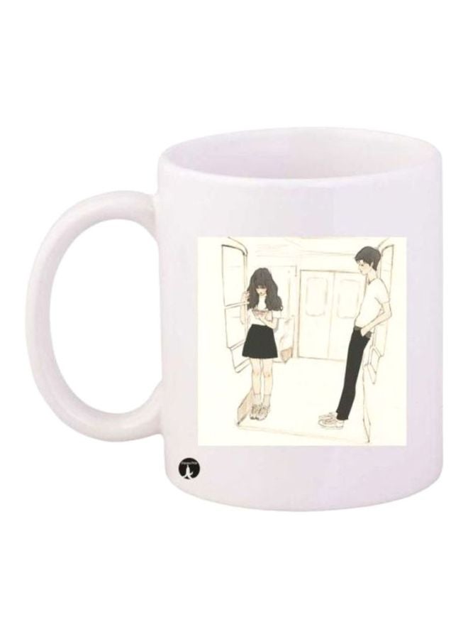 Anime Printed Coffee Mug White/Black