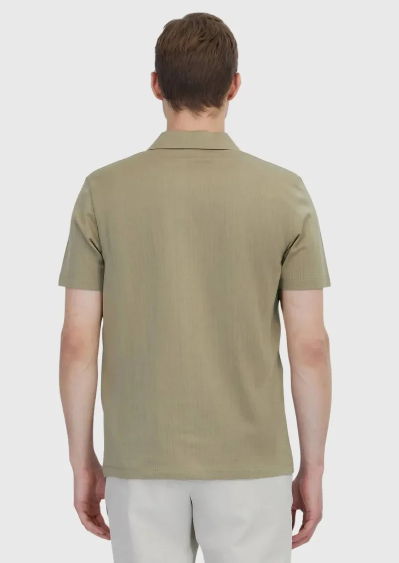 رامسي تيشيرت قطني 100% بياقة بولو من قماش الجاكار المنك