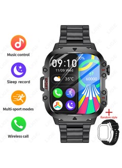 LIGE LIGE 1.96 HD Screen 420 mAh Sports Smart Watch Men Waterproof Bluetooth Calling Health Monitoring 100+ Sports Mode Men Smart Watches Steel Black  - Image 2