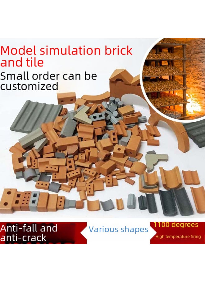 null - Miniature Building Blocks Model For Children's Diy Construction Toy Real Brick Tile Small House Architecture Handmade Toy-Color:U-shaped Tile Small - Image 1