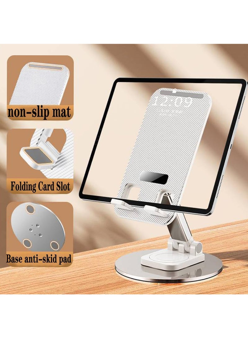 Rock Pow Phone Stand Holder for Desk Cellphone Stands Holders Desktop 360 Rotatable Height Adjustable Foldable Cell Phone Stand for Recording Charger Compatible with iPhone Samsung and Other Phone  - Image 5