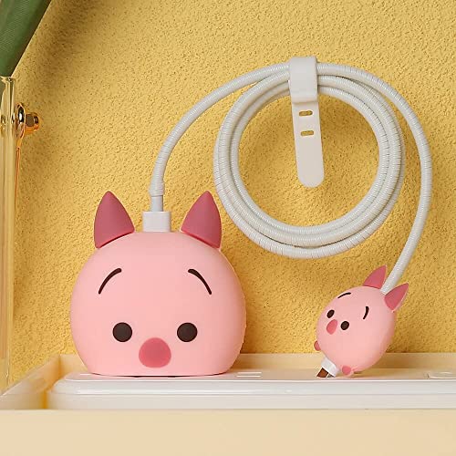 VNJ ACCESSORIES Protective Charger Case for iPhone 18W 20W iPhone 17 16 15 14 13 12 11 Pro Max Charging Cable Charger Protective Cover Data Cable Protective Sleeve-PIJIE Pig Multicolor - Image 4