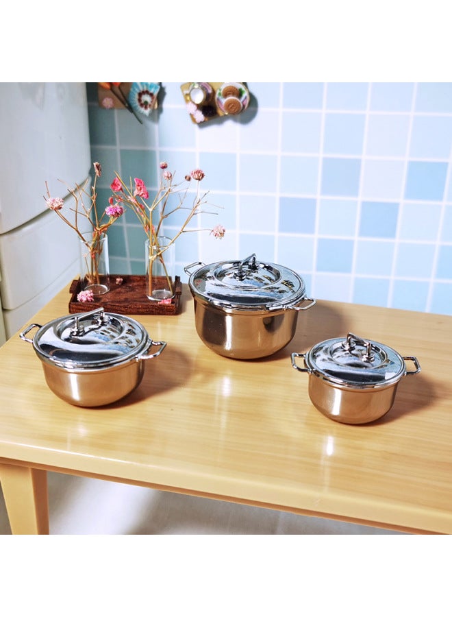 Large Small Soup Pots Live Broadcast Cooking Rice Dolls Special Stainless Steel Style Miniature D200-Color:Section D-A + B + C Combination - Image 1