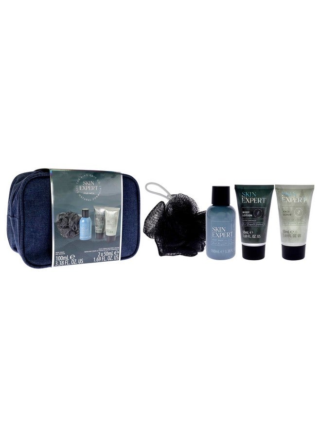 Sunkissed Skin Expert Travellers Bag by The Kind Edit Co for Men - 5 Pc 3.38oz Body Wash, 1.69oz Body Lotion, 1.69oz Face Scrub, Travel Bag, Sponge - Image 3