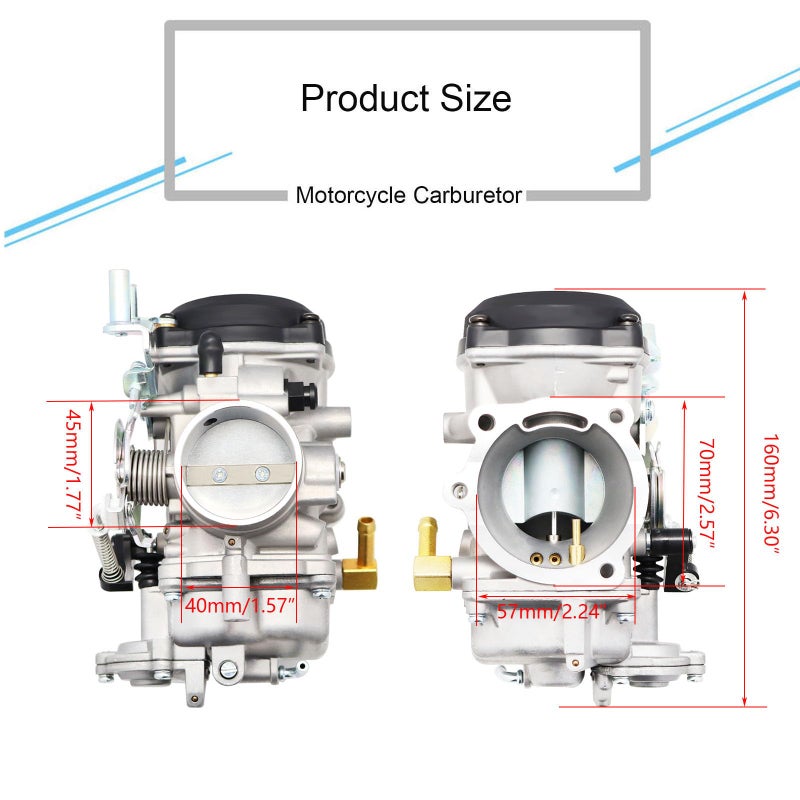 Czsmbt CV40 Carburetor Replacement for Harley Davidson Sportster 1200 XLH1200 Sportster 883 XL883 1998-2016 / Softail 1988-2017 / Dyna FXR FXD 1988-2016 / Touring 1988-2016 27490-04 - Image 4