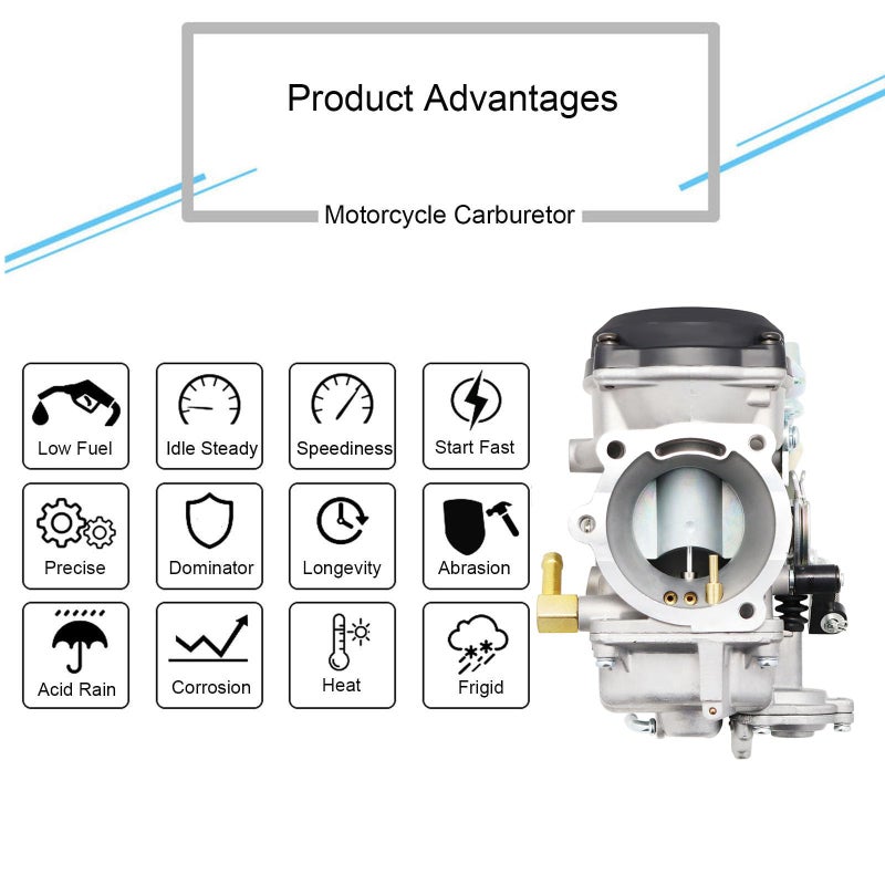 Czsmbt CV40 Carburetor Replacement for Harley Davidson Sportster 1200 XLH1200 Sportster 883 XL883 1998-2016 / Softail 1988-2017 / Dyna FXR FXD 1988-2016 / Touring 1988-2016 27490-04 - Image 5