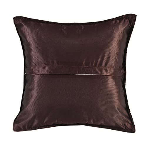 LOOMLYFE Jacquard Geomteric Cushion Covers 16 Inch X 16 Inch Set Of 5 Ethnic Motifs 240 TC Cushion Covers,Design- Star,Color- Coffee - Image 5
