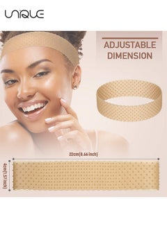 Unique 2 Pcs Silicone Grip Wig Strap - Adjustable Silicone Wig Headband - Fixed Non-Slip Wig Strap - Seamless Wig Strap - Men's Women's Sports Yoga Band (Light Brown)  - Image 2