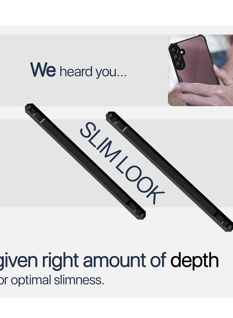 Wtech Samsung Galaxy A36 5G 2024 / Samsung Galaxy A56 5G 2025 Hybrid TPU Silicone with Raised Armour Bumpers Slim Case Cover - Black - Image 5