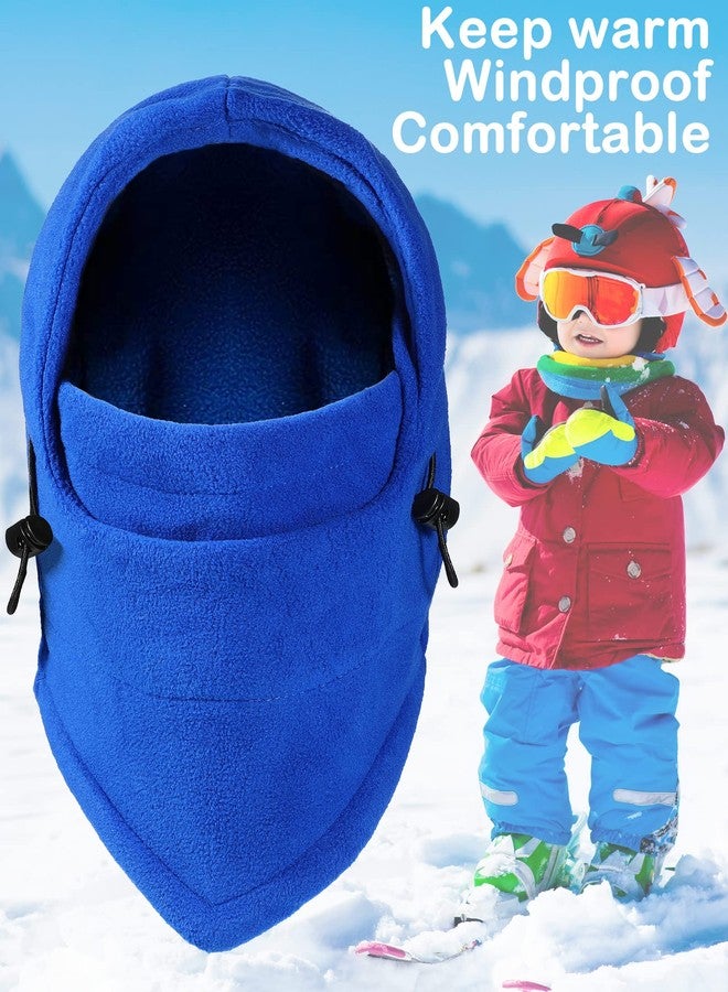 JaGely 6 Pcs Kids Winter Windproof Hat Kids Balaclava Hat Thick Fleece Winter Ski Mask Adjustable Children Heavyweight Balaclava with Drawstring for Boys Girls Unisex, One Size-Large - Image 5