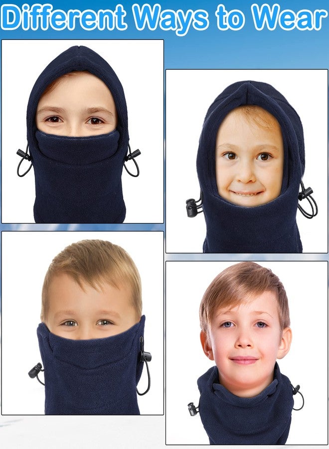 JaGely 6 Pcs Kids Winter Windproof Hat Kids Balaclava Hat Thick Fleece Winter Ski Mask Adjustable Children Heavyweight Balaclava with Drawstring for Boys Girls Unisex, One Size-Large - Image 4