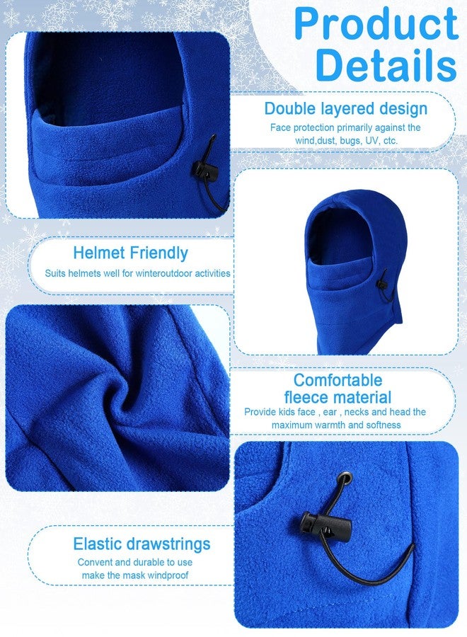 JaGely 6 Pcs Kids Winter Windproof Hat Kids Balaclava Hat Thick Fleece Winter Ski Mask Adjustable Children Heavyweight Balaclava with Drawstring for Boys Girls Unisex, One Size-Large - Image 3