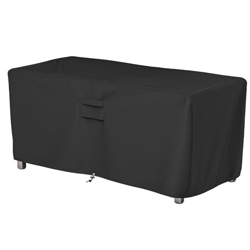 SHINESTAR Rectangle Fire Pit Cover Fits for 5456 Inch Gas Fire Table Waterproof and Windproof 56 x 26 x 24 Inches Black - Image 1