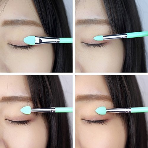 LORMAY 9Pcs Silicone Makeup Brush Set. Applicators for Facial Mask, Eyeliner, Eyebrow, Eye Shadow and Lip Makeup, and UV Epoxy Resin Craft Kit (Mint Green) - Image 3