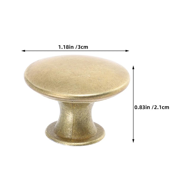 Antique Gold Round Drawer Knobs 6PCS Cabinet Handles For Wardrobe Kitchen Furniture Hardware - Image 3