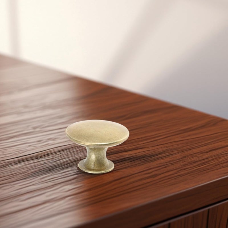 Antique Gold Round Drawer Knobs 6PCS Cabinet Handles For Wardrobe Kitchen Furniture Hardware - Image 5