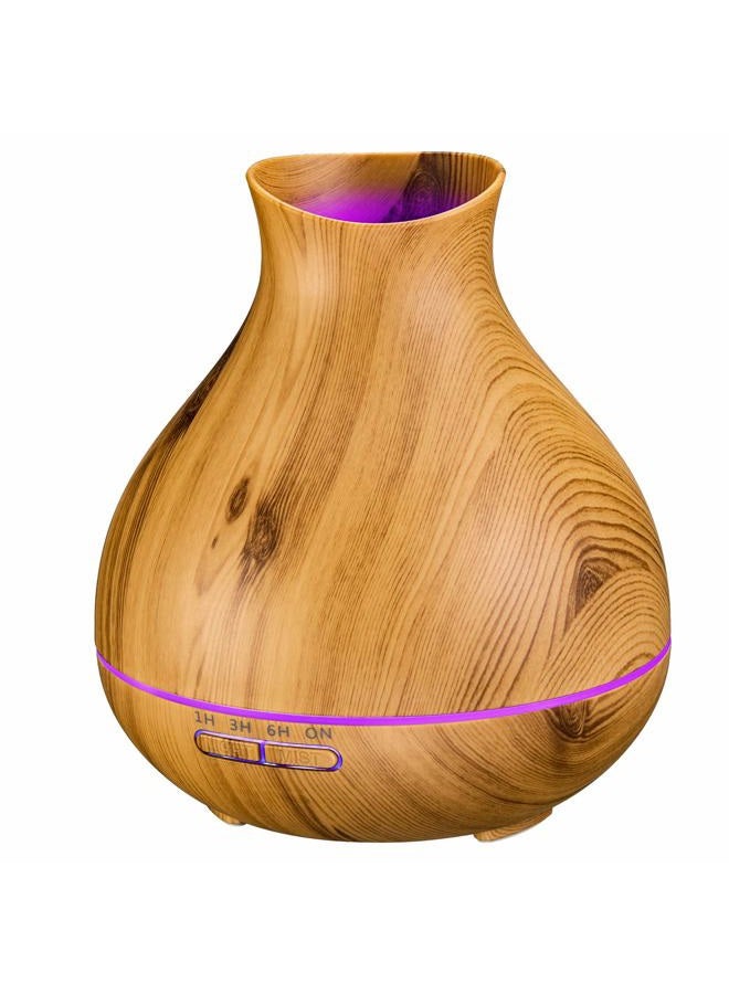 BZseed Aromatherapy Essential Oil Diffuser 550ml 12 Hours Wood Grain Aroma Diffuser with Timer Cool Mist Humidifier for Large Room, Home, Baby Bedroom, Waterless Auto Shut-off,7 Colors Lights Changing  - Image 1