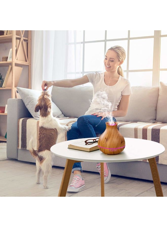 BZseed Aromatherapy Essential Oil Diffuser 550ml 12 Hours Wood Grain Aroma Diffuser with Timer Cool Mist Humidifier for Large Room, Home, Baby Bedroom, Waterless Auto Shut-off,7 Colors Lights Changing  - Image 5