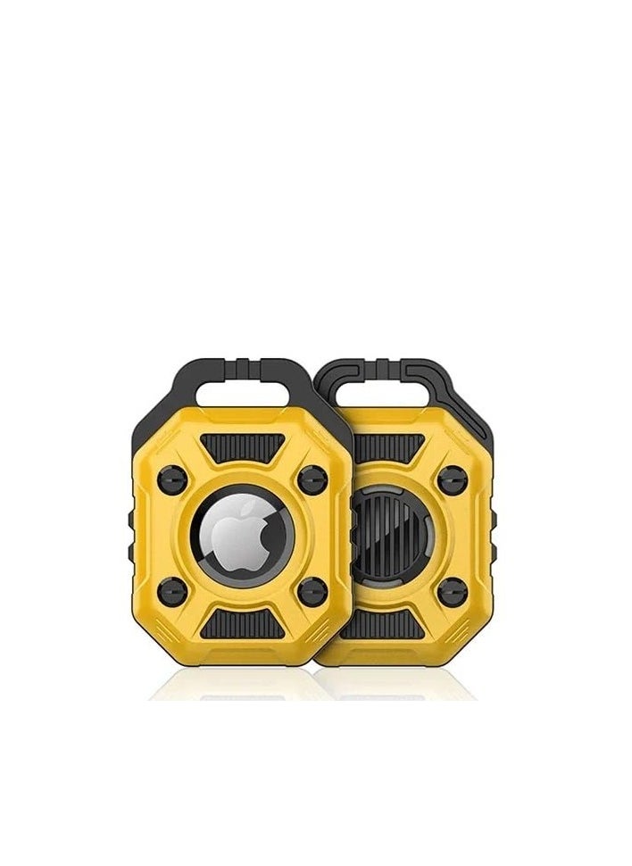 Generic - Compatible with Apple AirTage Soft Silicone Protective Case with Keychain Shield Shockproof GPS Cover for AirTage Soft Material (Black & Yellow) - Image 1