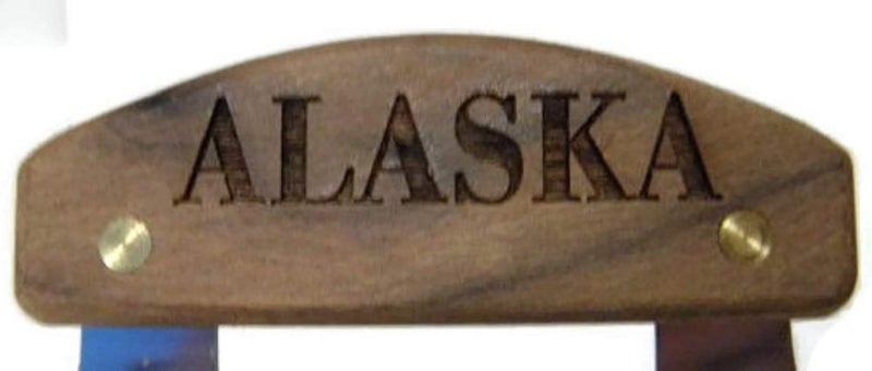 The ULU Factory Alaskan Ulu, Inupiat Style with Alaska Etched Walnut Handle 6 Inch - Image 2