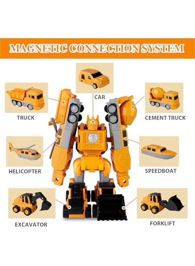 Magnetic Transform Engineering Car Assembled Toys, Magnetic Transforming Cars, Toy Construction Vehicles with Storage Box, 7 in 1 Magnetic Transform Engineering Car for Kids Age 4-6 (35 Pcs)  - Image 2