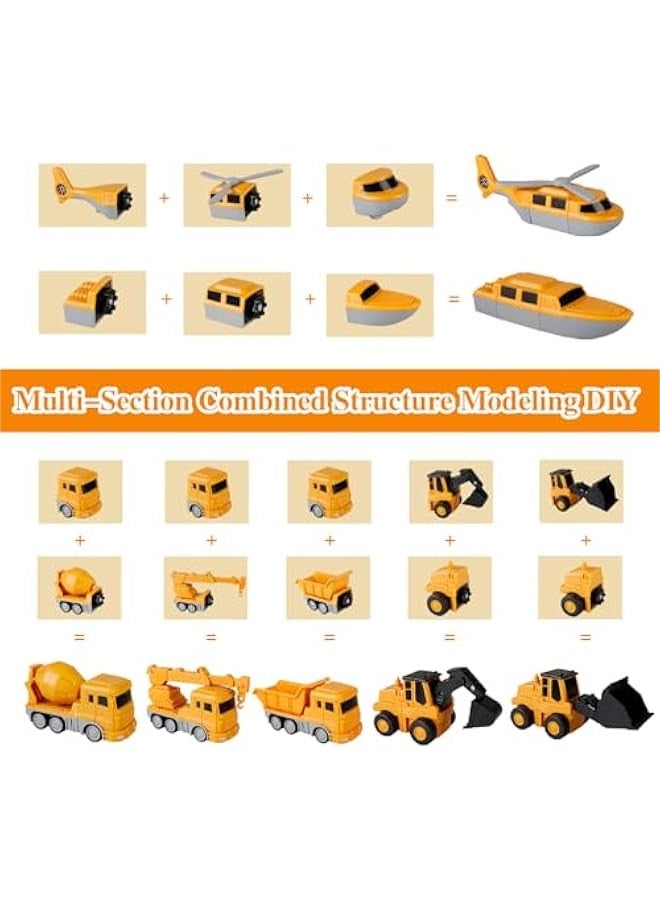 Magnetic Transform Engineering Car Assembled Toys, Magnetic Transforming Cars, Toy Construction Vehicles with Storage Box, 7 in 1 Magnetic Transform Engineering Car for Kids Age 4-6 (35 Pcs)  - Image 5