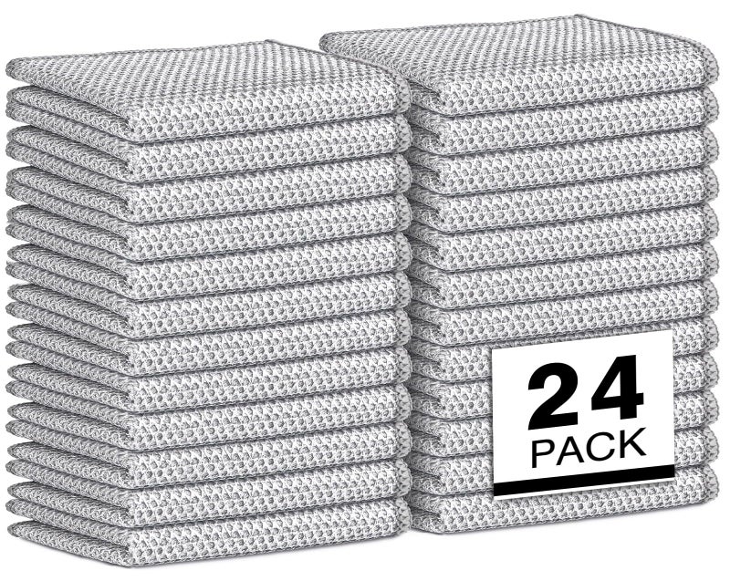 AIDEA Non Scratch Wire Dishcloth 24PK Wire Dishwashing Rag for Wet and Dry Washable Dish Rags No Odor Cleaning Pads Steel Scrubber for Cookware Sinks Dishes Stove Tops 78