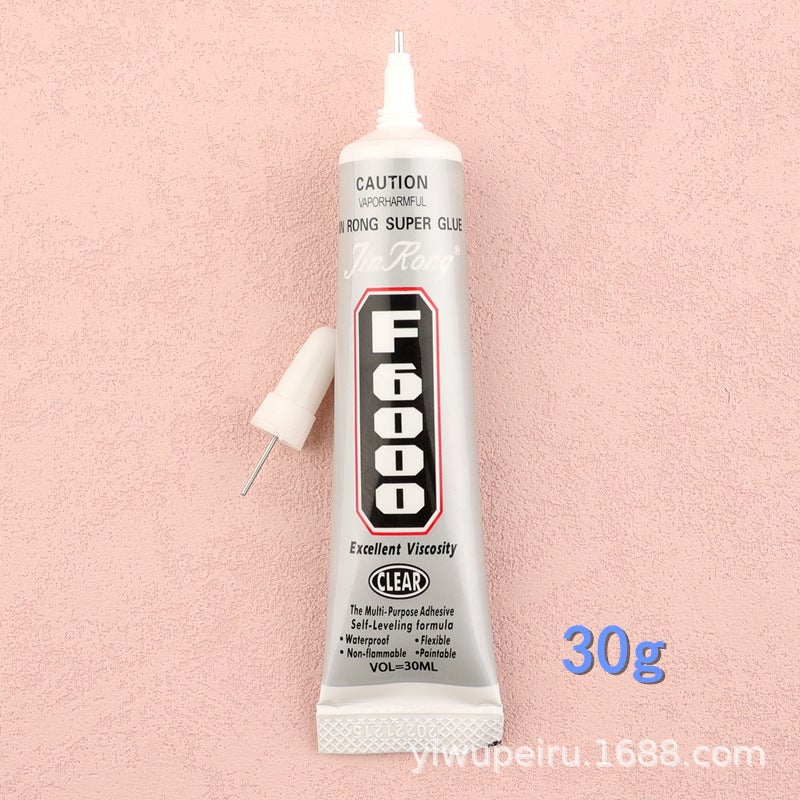 Generic AB glue toothpaste glue rhinestone mobile phone shell jewelry glue screen repair rhinestone diy handmade jewelry glue 22#30ml light gray/needle (F6000) 