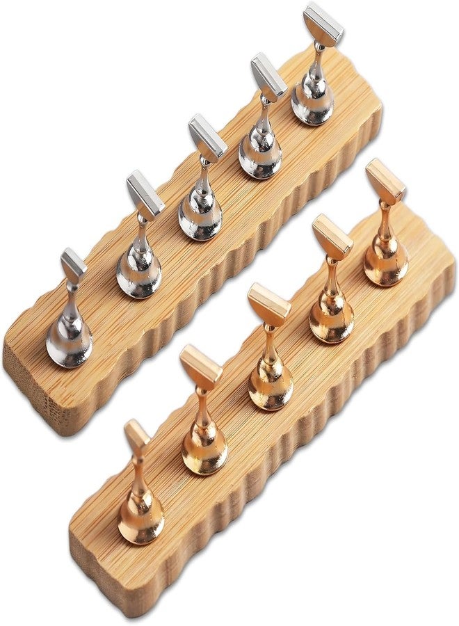 NAILWIND 10 Pcs Nail Stand Holder for Painting Nails Practice, Press on Nail Tip Stands Display Magnetic Practice Nails Arts Tools for Press ons - Image 1