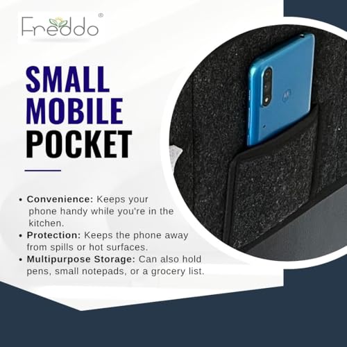 FREDDO Refrigerator/Fridge Top Cover With 5 Pocket and 1 Small Pocket for Mobile (Top Area 23 x 21 inch), Black Color, Pack of 1 Piece - Image 5