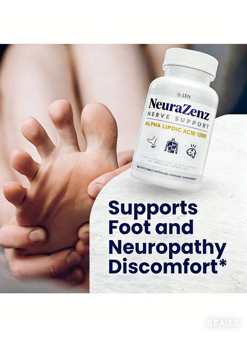 Zen Nutrients Neurazenx - Alpha Lipoic Acid 1200mg, Benfotiamine, L-Carnitine & Turmeric, Nerve Support, 120 Vegetable Capsules - Image 5