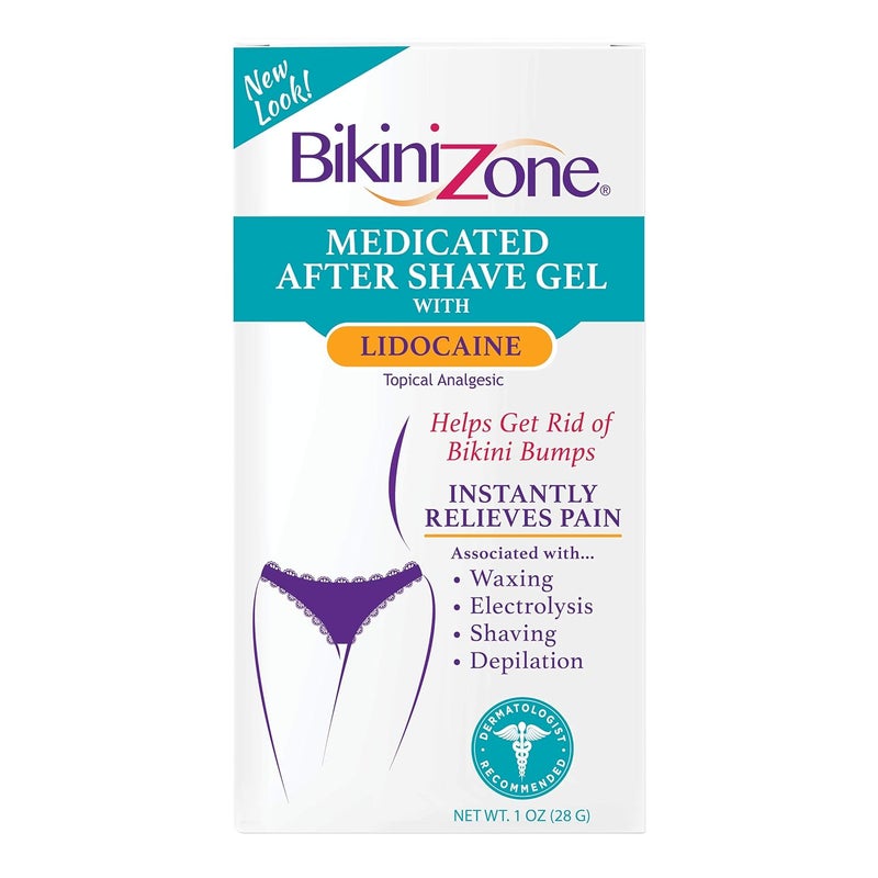 Bikini Zone Medicated After Shave Gel Lidocaine Razor Bump Relief 1 Oz 1 Pack