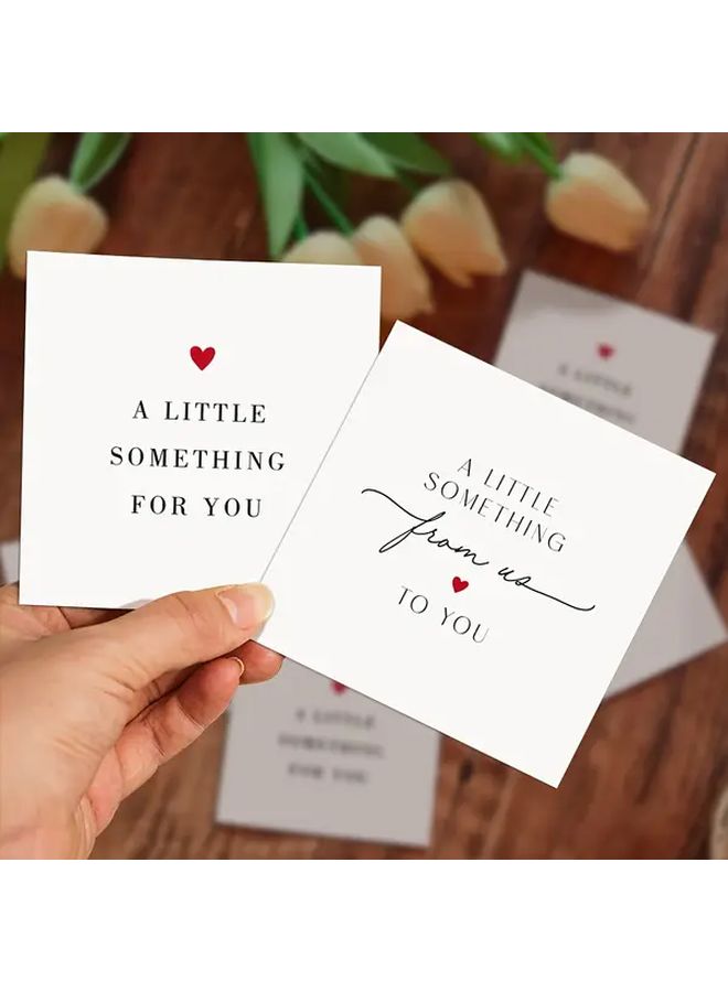 50 بطاقة شكر مربعة (50 Pack Square Thank You Cards) مع لمسات قلبية (Heart Accents) بسطح مطفي (Matte Finish) مقاس 2.36 × 2.36 بوصة. - Image 1