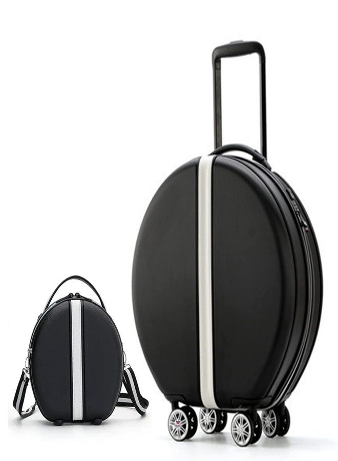 TOURTIER Abs Travel Medium Trolley Luggage Cabin Bag, 20 Inch Luggage Suitcase With 4 Double Spinner Rolling Wheels (Black, 53 cm, hard) - Image 1
