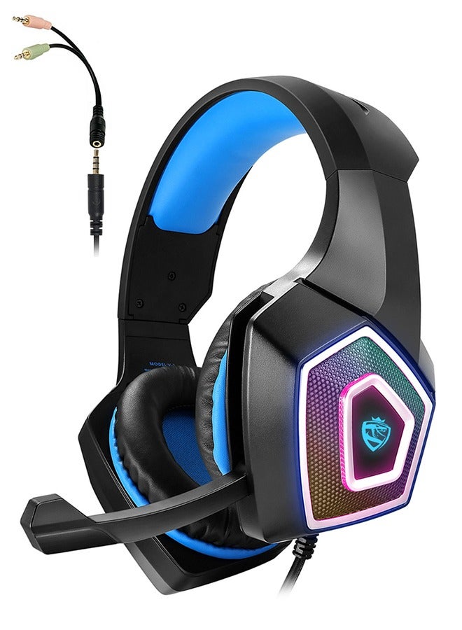 SoulBytes Gaming Headset Wired with Mic, LED Light, 7.1 Surround Sound, Soft Memory Earmuffs, Noise Cancelling Over-Ear - Compatible for PS4, PS5, Xbox One, Xbox Series, Nintendo Switch, PC - Image 1
