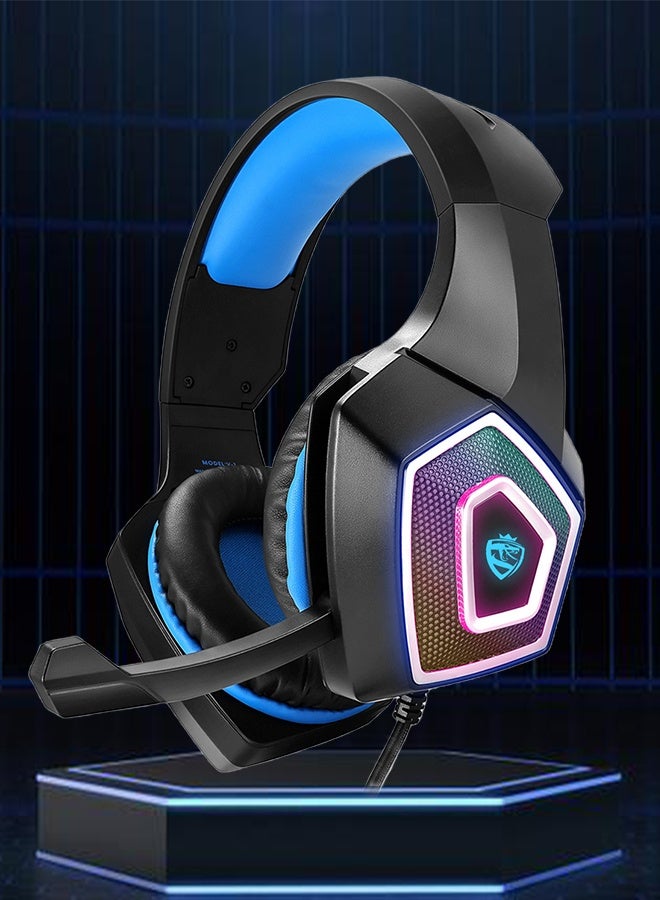 SoulBytes Gaming Headset Wired with Mic, LED Light, 7.1 Surround Sound, Soft Memory Earmuffs, Noise Cancelling Over-Ear - Compatible for PS4, PS5, Xbox One, Xbox Series, Nintendo Switch, PC - Image 1