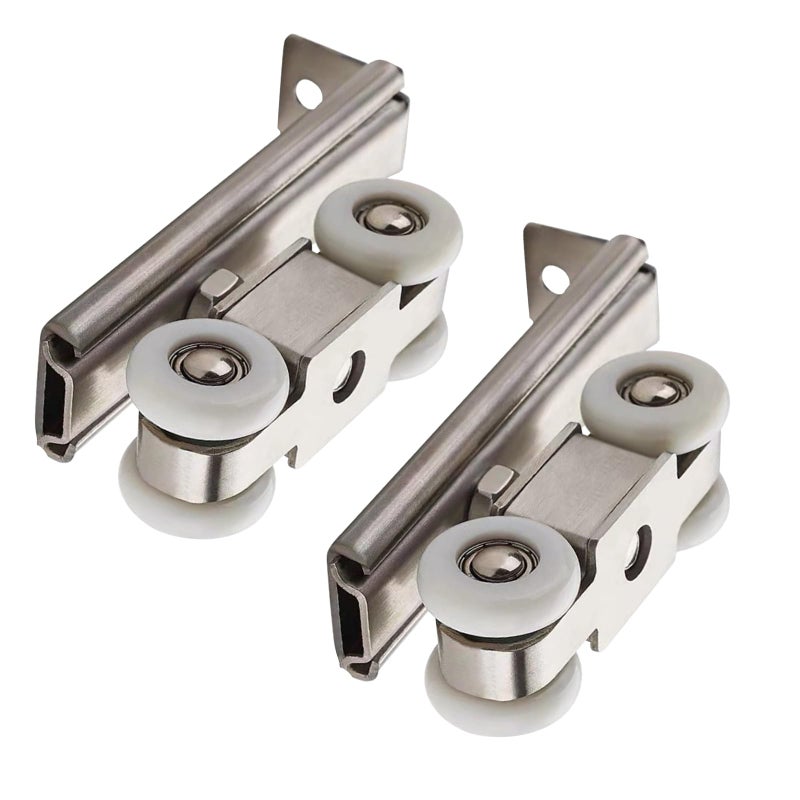 AWEN 2pcs 4Wheel Stainless Stee Hanging Wheel Suitable fo Sliding Doors in Halls and Kitchen cabinets wadrobe Sliding DoorWheel 23mm09