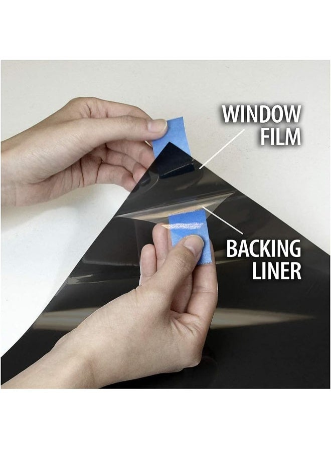 BDF NA05 Window Film Privacy and Sun Control N05, Black (Very Dark) - 24in X 14ft - Image 1
