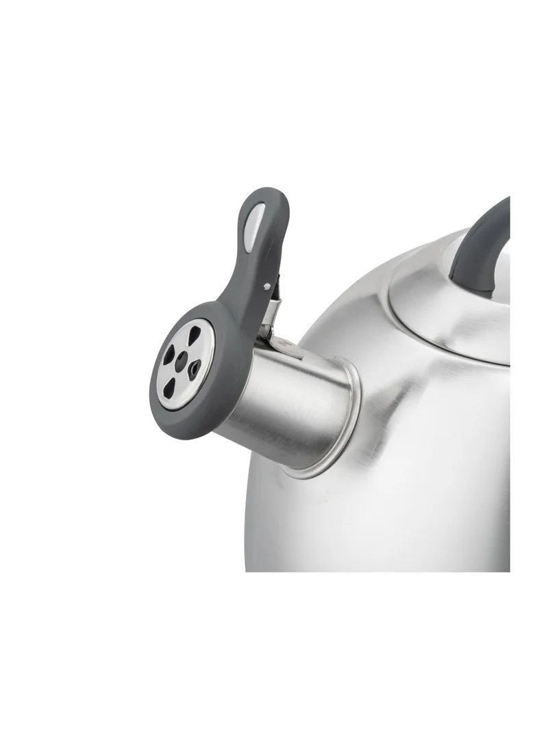 Cuisine Art Cuisine Art KAHL Stainless Steel Whistling Tea Kettle 3.0L, Silver, Capsule Bottom, Grey Nylon Soft Touch Handle, Satin Finish, Multi-Layer Base, Suitable for use on all stove tops