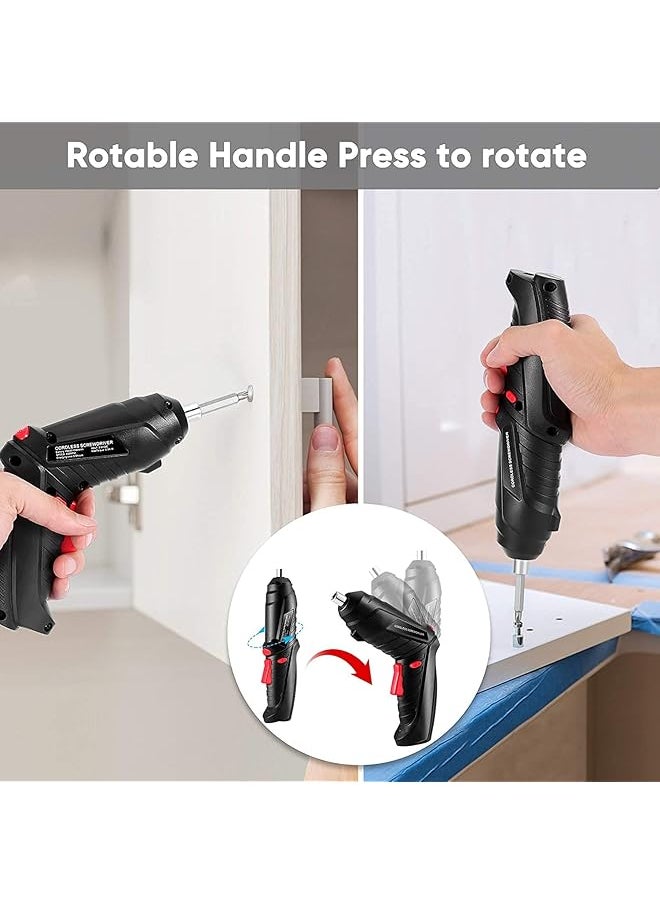 DMG TECH - Electric Screwdriver Led Light Cordless Screwdriver With 3 Gear Torque And Smart Chuck Screw Guns Twistable Handle 48 In 1 Rechargeable Screwdriver For Furniture Assembly Home Diy Projects - Image 1