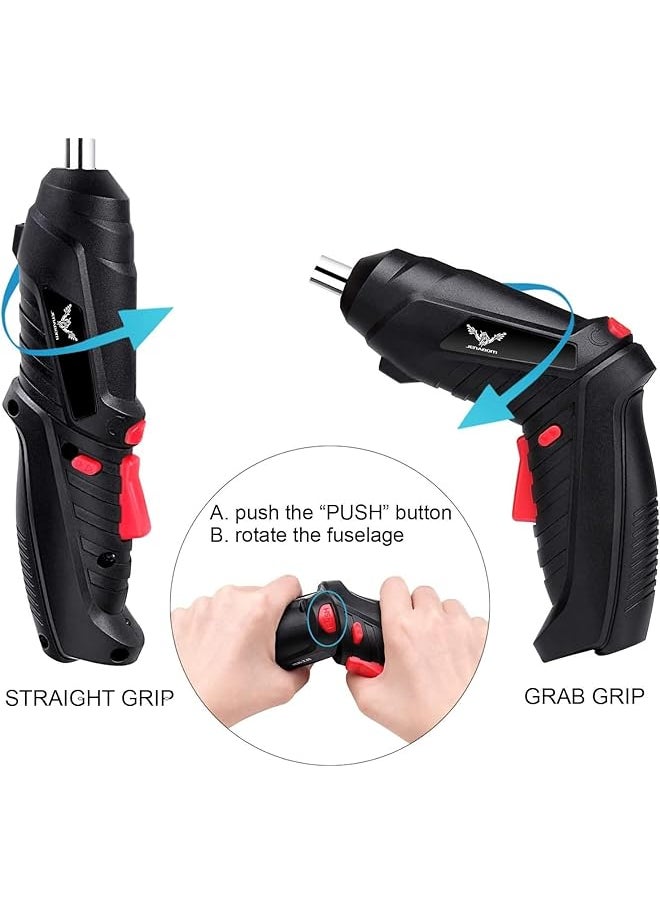 DMG TECH - Electric Screwdriver Led Light Cordless Screwdriver With 3 Gear Torque And Smart Chuck Screw Guns Twistable Handle 48 In 1 Rechargeable Screwdriver For Furniture Assembly Home Diy Projects - Image 1