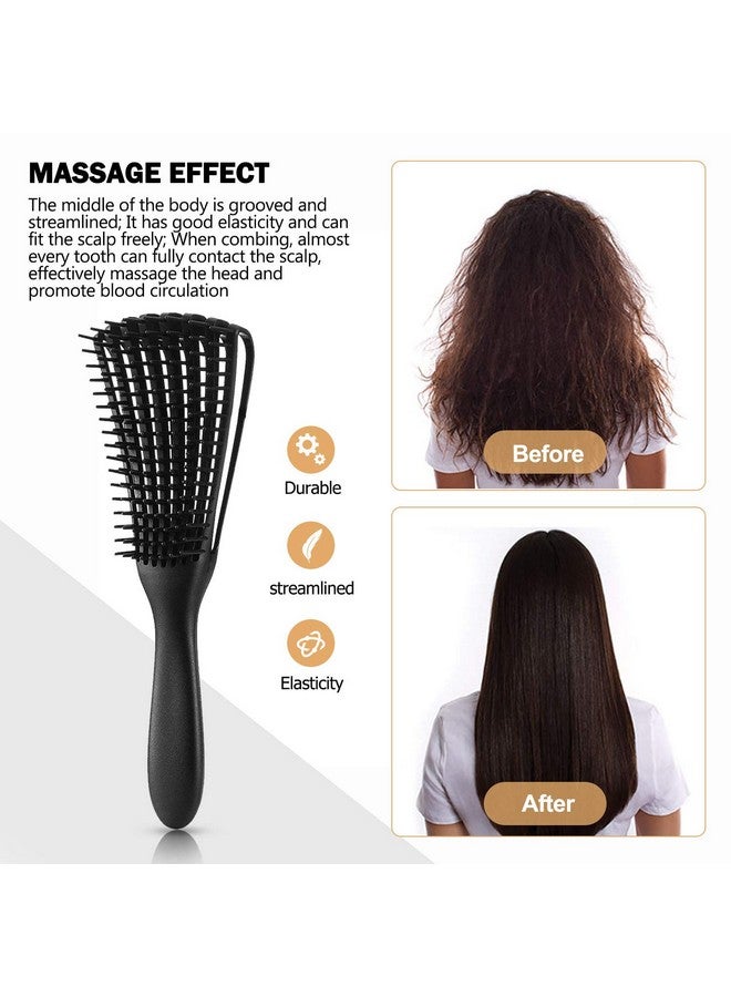 KPX Detangling Brush for Afro America/African Hair Textured 3a to 4c Kinky Wavy/Curly/Wet/Dry/Oil/Thick/Long Hair, Hair Detangler for Beautiful Shiny Curls (3, Pink + Green + Black) - Image 4