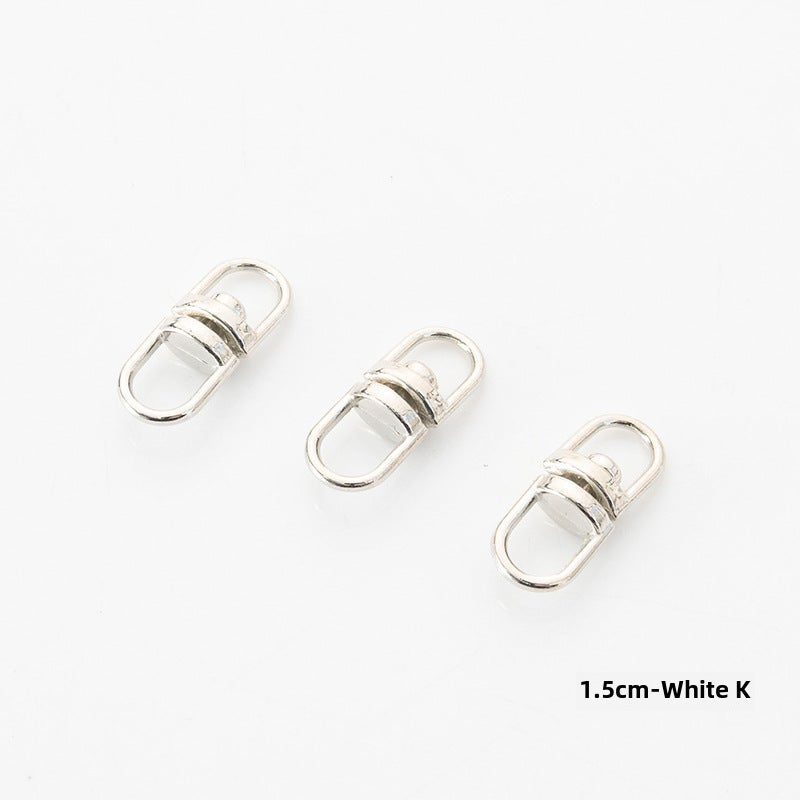 Rotating Figure-8 Keychain Metal Clasp 1.5cm white-plated K[1] 