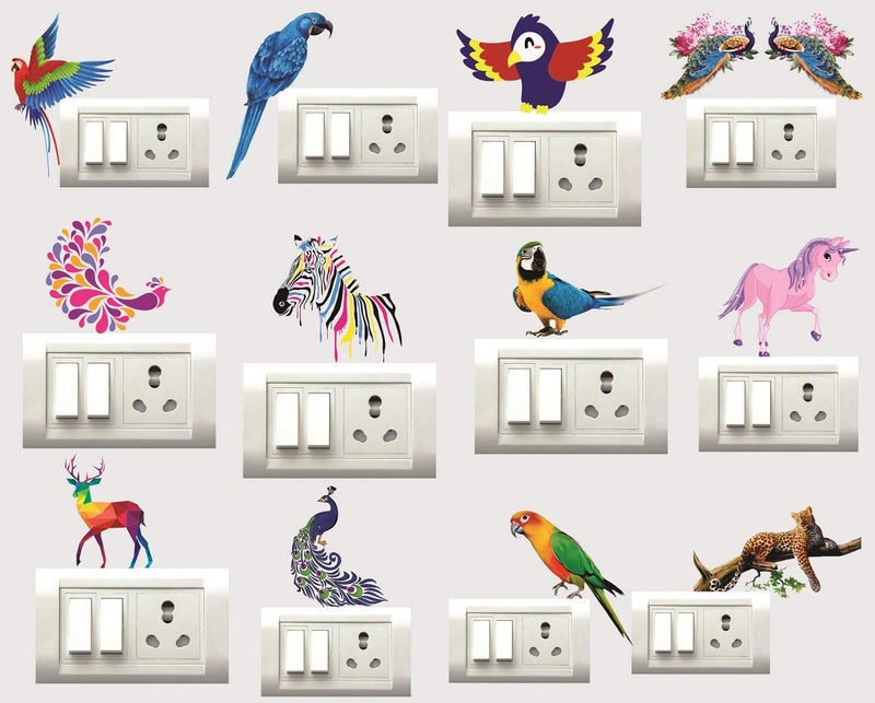 DecorVilla Decor Villa Switch Board Sticker Switch Sticker Wall Sticker Set of 12 - Image 1