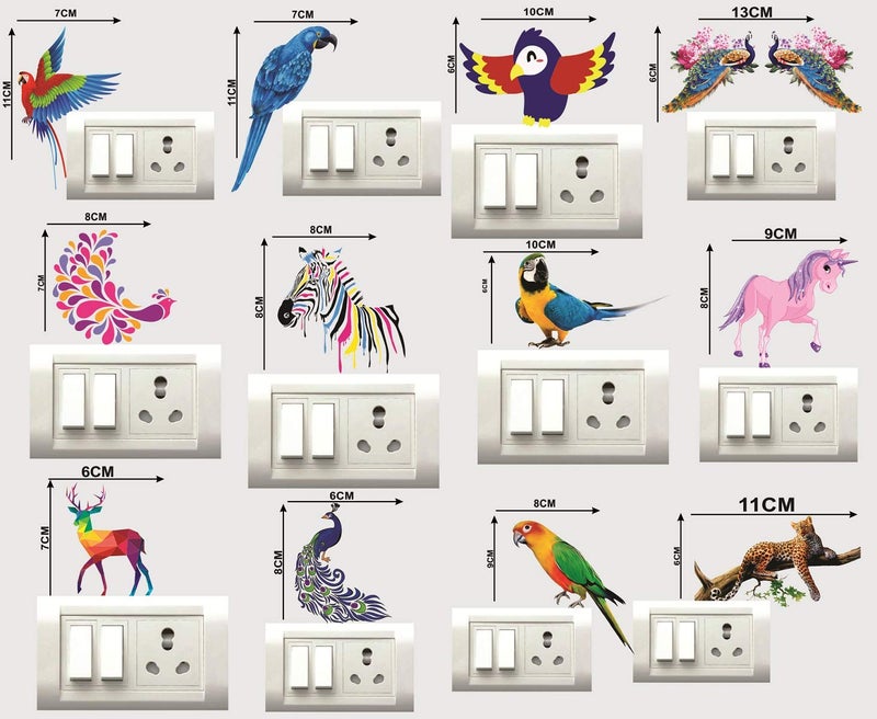 DecorVilla Decor Villa Switch Board Sticker Switch Sticker Wall Sticker Set of 12 - Image 2
