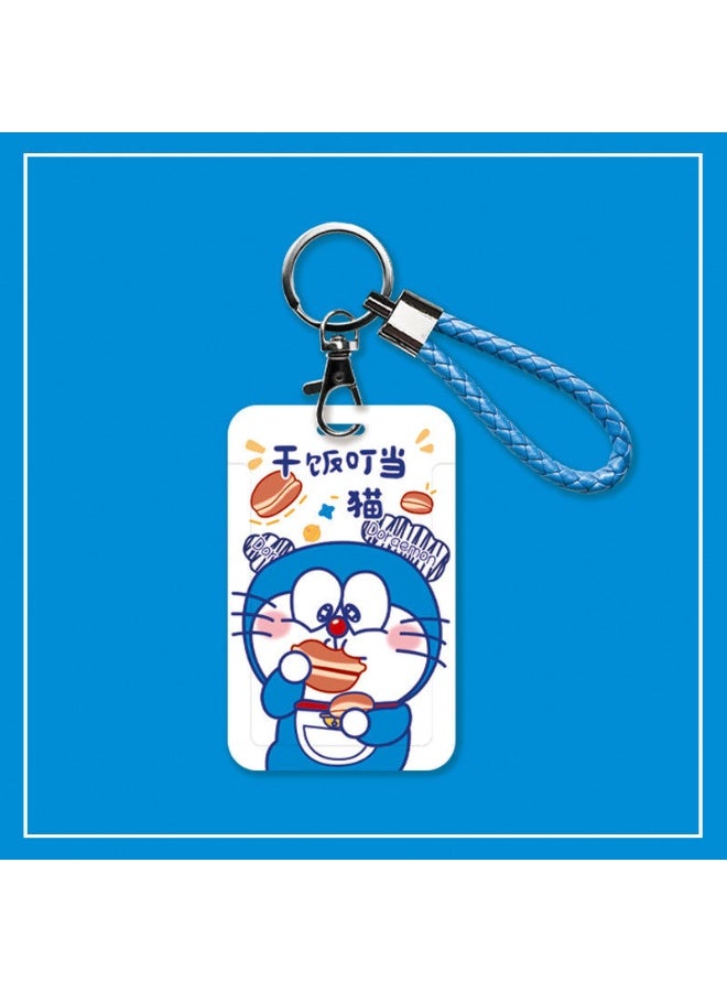NIBEMINENT 1 - Piece Doraemon Kpop Photo Card Holder Pendant Key Chain ID Badge Holder ID Card Holder Photo Card Protector for School ID Office ID Access Card for Women Girls