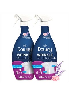 Downy Wrinkle Releaser Spray, All In One Formula, Removes Wrinkles, Static and Odor Eliminator, Light Fresh Scent, 33.8 Fl Oz, Pack of 2 (Packaging May Vary)  - Image 1