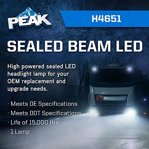 PEAK H4651 مصباح أمامي LED مغلق 6000K - Image 2