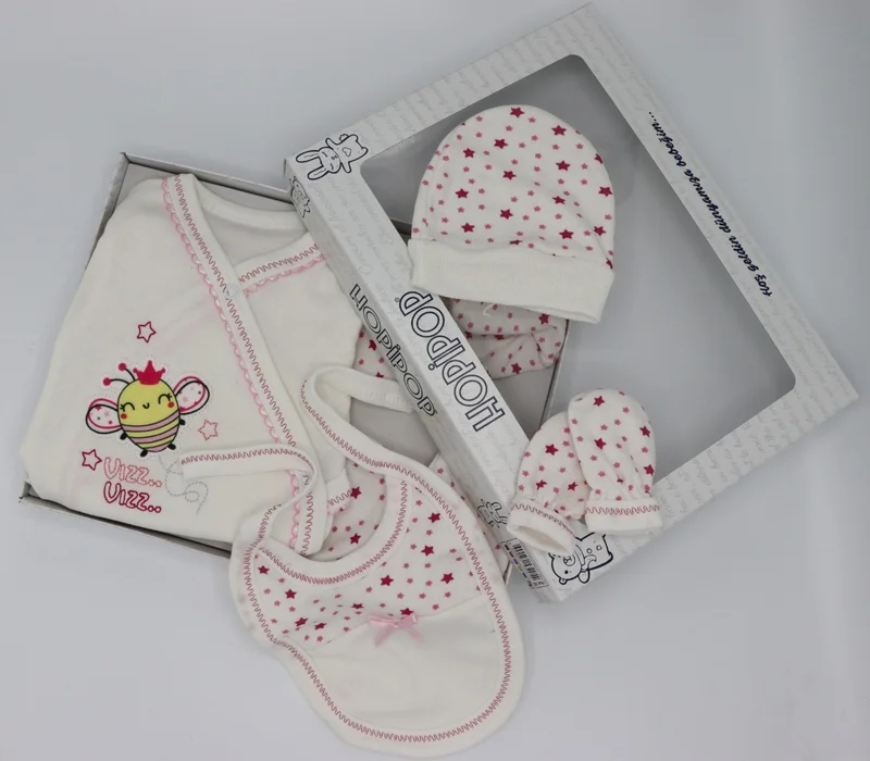 Hopipop Hospital Released Newborn Baby Cotton Printed 5-Piece Combination