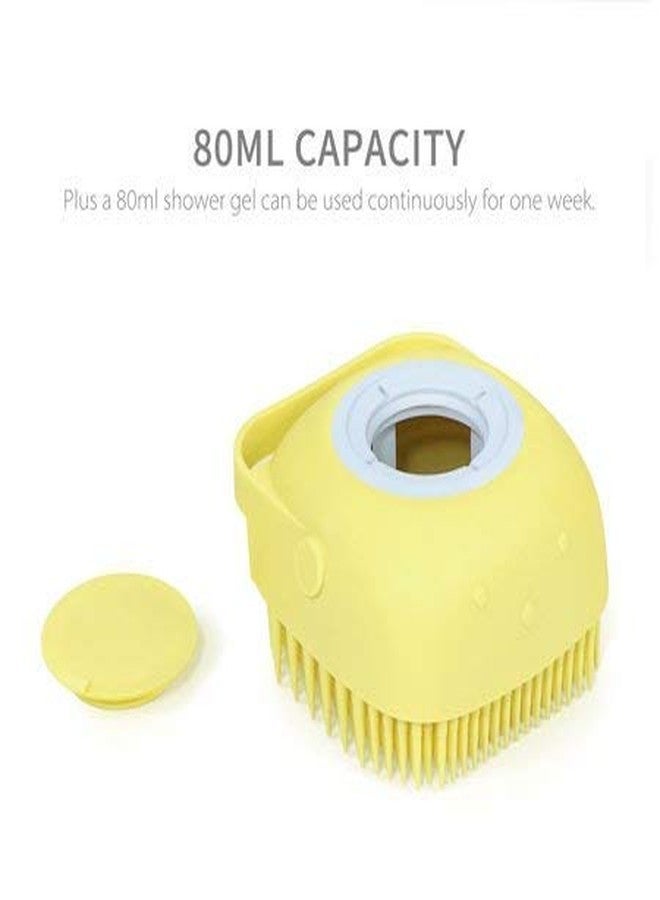 Vroxy Soft Silicone Bath Brush With Hook | Baby Showers Cleaning Brushes | Dirt Remover Massage Back Scrubber | Shampoo Dispenser Bath Brush Soft with 80ml (Random Color) - Image 5